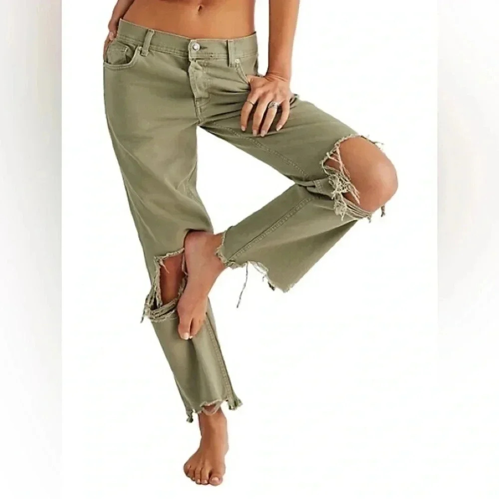 We The Free Green Maggie Jeans